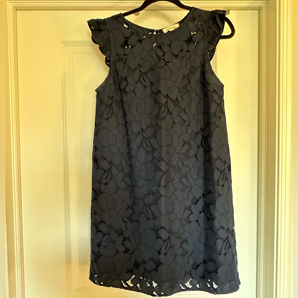 Monteau Navy Lace Mini Dress